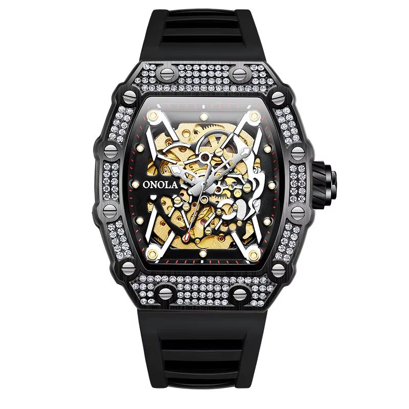 Luxury Men’s Skeleton Watch – Elegant Design with Gift Box