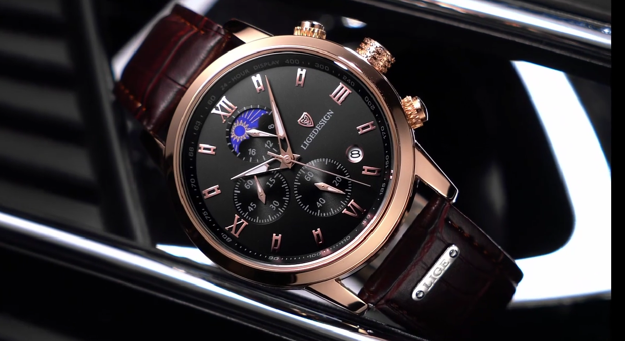 Premium Business Chronograph Watch with Gift Box | Luxury Edition